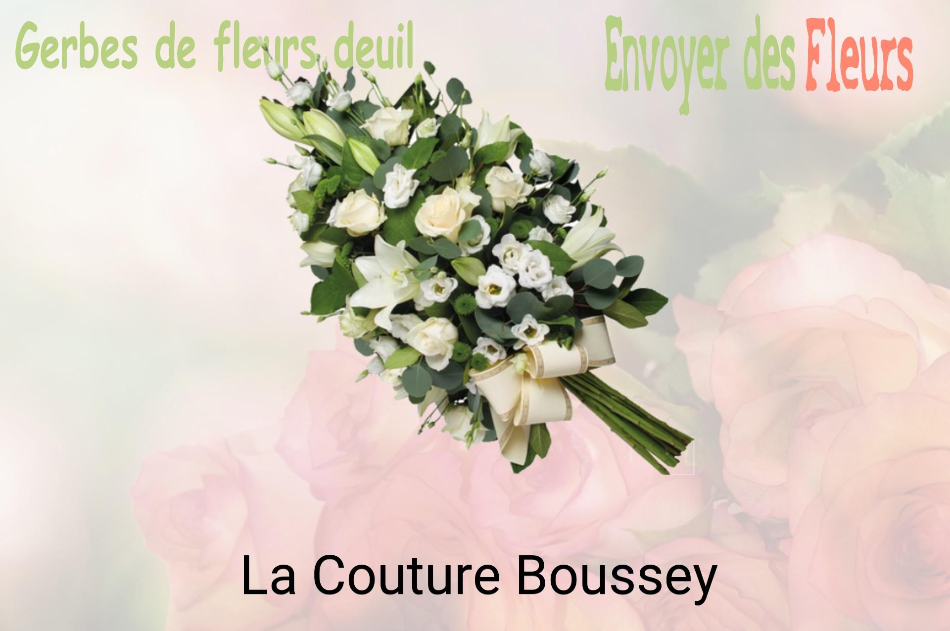 Gerbe de fleurs de deuil livrée à La Couture-Boussey